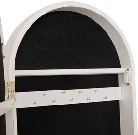 Atmosphera - Oglindă de podea cu casetă pentru bijuterii LEXY 158x38 cm, albă