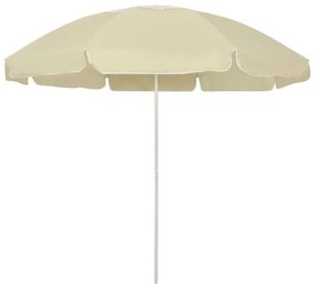 vidaXL Umbrelă de soare de plajă, galben nisipiu, 240 cm