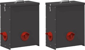 vidaXL Feeder pentru pui 2 pcs Negru 32,5 x 20,5 x 43 cm