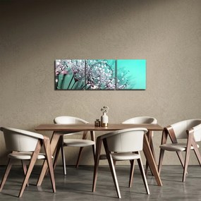 Tablou - planta cu rouă (cu ceas) (90x30 cm)