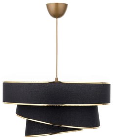 Lustră neagră/aurie cu abajur textil ø 40 cm Couper – Opviq lights