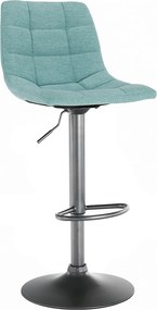 Scaun bar LAHELA, verde menta/negru, stofa clasica/metal, 44x50x91/112