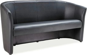 Canapea TM-3, negru, piele ecologica, 160x60x76 cm