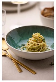 Bol alb/verde din gresie 900 ml Gastro White/Green – Bitz