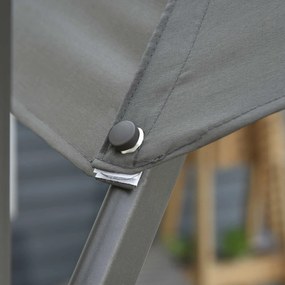 Outsunny Umbrel de Gradină cu Manivelă cu Înclinare Reglabilă, Umbrelă cu Braț și Stinghii, Ø2.95x2.5 m, Gri | Aosom Romania