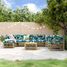 3186584 vidaXL Set mobilier relaxare de grădină, 8 piese, lemn de pin tratat