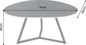 Masuta de cafea cu blat ceramic gri MARVELOUS 70cm