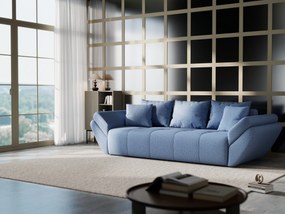 Canapea extensibilă dumonde cu ladă de depozitare si sezut confortabil din spuma high-density, Berlin Enjoy Blue 250x100 cm