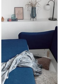 Canapea extensibilă din catifea Miuform Tender Eddie, albastru marin