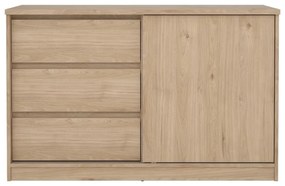 Comodă în culoare naturală cu aspect de lemn de stejar cu ușă glisantă 119x76x50 cm Naia – Tvilum