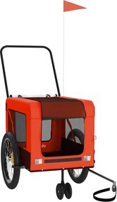 vidaXL Remorcă bicicletă animale companie portocaliu/negru oxford/fier