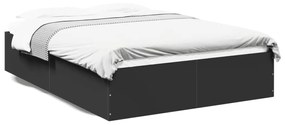 3281029 vidaXL Cadru de pat, negru, 140x190 cm, lemn prelucrat