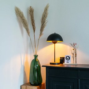 Lampă de masă retro neagră cu auriu - Magnax