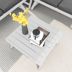 Outsunny Set de mobilier lounge pentru grădină 4 piese, 115 cm x 61 cm x 65 cm, Gri + Alb | Aosom Romania