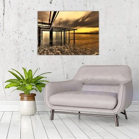 Tablou pe sticlă - Arhitectura la mal (70x50 cm)