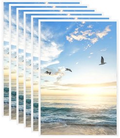 vidaXL Rame foto colaj pentru masă, 5 buc., alb, 21x29,7 cm, MDF
