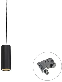 Lampă suspendată de design neagră, cu adaptor de șină inclus, trifazată - Tubo trifazat