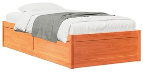 846830 vidaXL Cadru de pat, maro ceruit, 100x200 cm, lemn masiv de pin