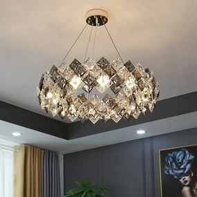 Candelabru Cristal, Elit's EsnWL348-600, 10 x E14, Auriu, 60 cm