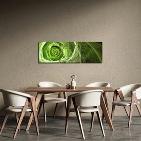 Tablou - Abstract Rose Green (cu ceas) (90x30 cm)