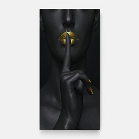 Tablou Canvas, 100x200cm, Dormitor si Living, Femei, Lips, Silence Lips Portrait