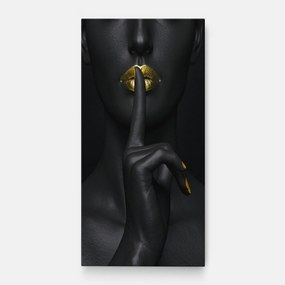 Tablou Canvas, 40x80cm, Dormitor si Living, Femei, Lips, Silence Lips Portrait