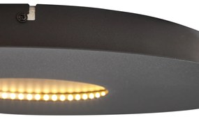 Plafonieră modernă neagră 40cm incl. LED cu 3 trepte de intensitate luminoasă - Morning