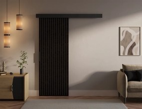 Ușă glisantă Perion – 76x1.6x205 cm – Wenge / Negru