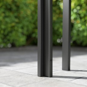 Outsunny Masă de Dining pentru Terasă 120cm, pentru 4 Persoane, Stil Dreptunghiular, Ideală pentru Exterior, Gri | Aosom Romania