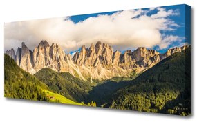 Tablou pe panza canvas Munții Peisaj Brun Verde