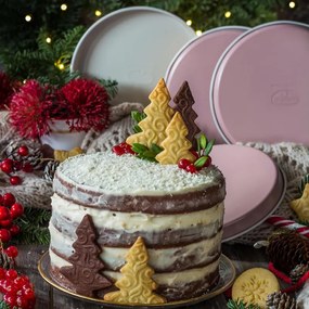 Set 4 forme pentru tort Dr.Oetker Retro 4654, 17x3 cm, Acoperire antiaderenta, Otel carbon, Roz