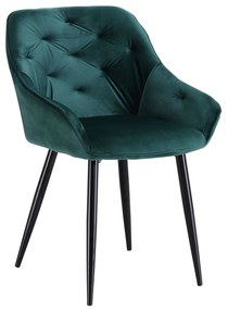 K487 Verde Închis - SCAUN MODERN MATLASAT GLAMOUR PENTRU LIVING/SUFRAGERIE CATIFEA