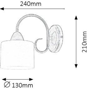Rabalux 7274 - Aplică perete EDITH 1xE27/60W/230V bronz