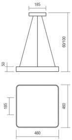 Lustră LED pe cablu SCREEN LED/48W/230V 3000K Redo 01-1124