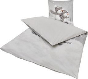 Lenjerie de pat 3D din bumbac Renforce FROSTY gri, 100% bumbac Dimensiune lenjerie de pat: 80 x 80 cm | 135 x 200 cm