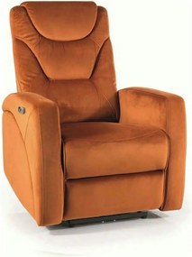 Fotoliu recliner KRONOS, stofa catifelata caramizie - Bluvel 4215, 79x
