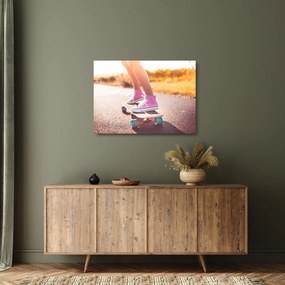 Tablou pe sticlă cu scateboard (70x50 cm)