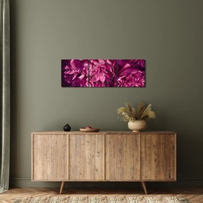 Tablou - Floarea bujorului (cu ceas) (90x30 cm)