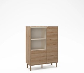 Dulap în culoare naturală cu aspect de lemn de stejar 90x125x40 cm Monza – Marckeric