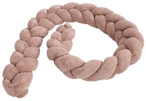 Apărătoare pentru pătuț roz din catifea reiată 200 cm – Meowbaby