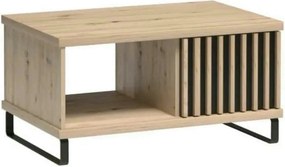 Masuta CALI C8, stejar artisan/negru, PAL/metal, 90x58x46 cm