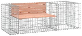 3196243 vidaXL Bancă de grădină & coș gabion, lemn masiv Douglas
