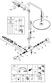 GROHE 27174001 - Sistem de duș RAINSHOWER SYSTEM 400, 450 mm, crom lucios