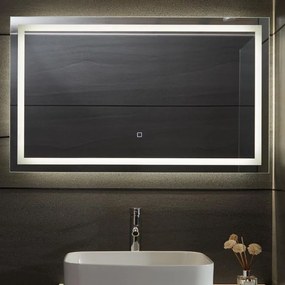 Aquamarin Oglindă de baie cu iluminare LED, 100 x 60 cm