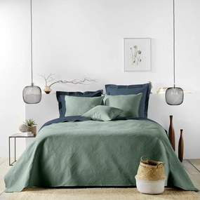 Set cuvertură și față de pernă verde din microfibră 220x240 cm Romane – douceur d'intérieur
