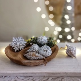 Decoratiune fulg de nea din iuta 13 cm - modele diverse