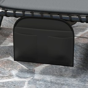 Outsunny Set de 2 șezlonguri pliabile pentru grădină cu perină, spătar reglabil în 5 trepte, buzunar lateral Gri închis | Aosom Romania