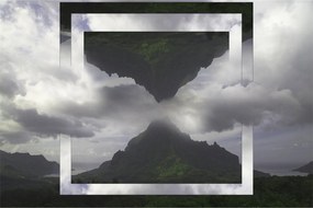 Tablou - Munții din Islanda, colaj geometric (90x60 cm)