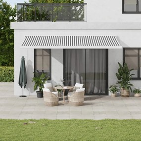 vidaXL Copertină retractabilă antracit/alb, 5x3 m, textil/aluminiu