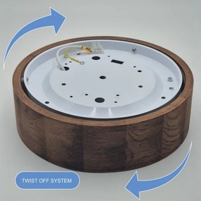 Brilagi - Plafonieră LED RGBW dimabilă CARVALHO 1xE27/15W/230V Wi-Fi, stejar, Ø 27,5 cm